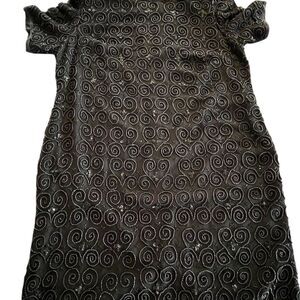 Stenay Plus Size 20 Black Beaded‎ Silk Vintage Evening Dress